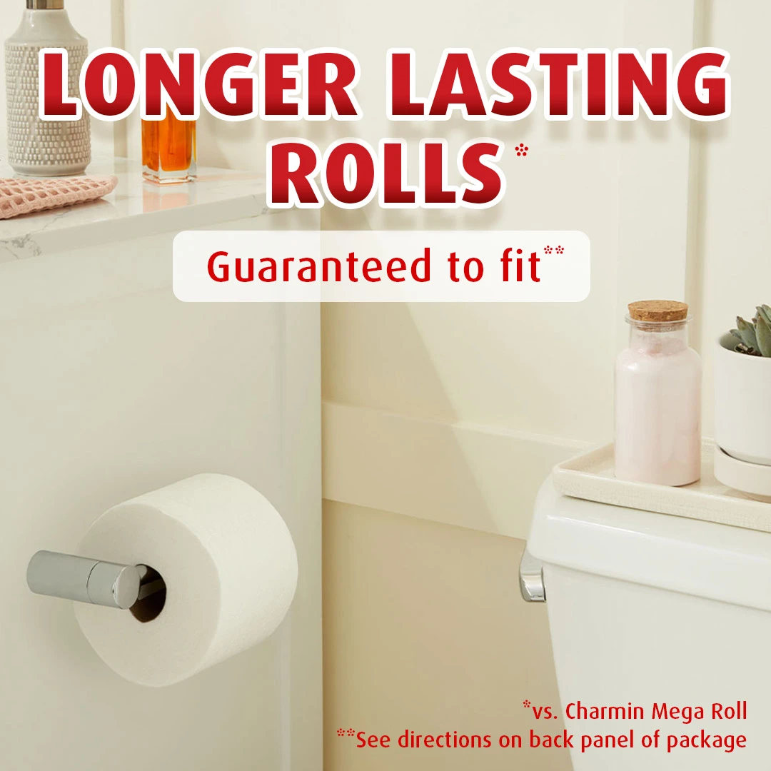 Longer Lasting Rolls with ultra strong toilet paper