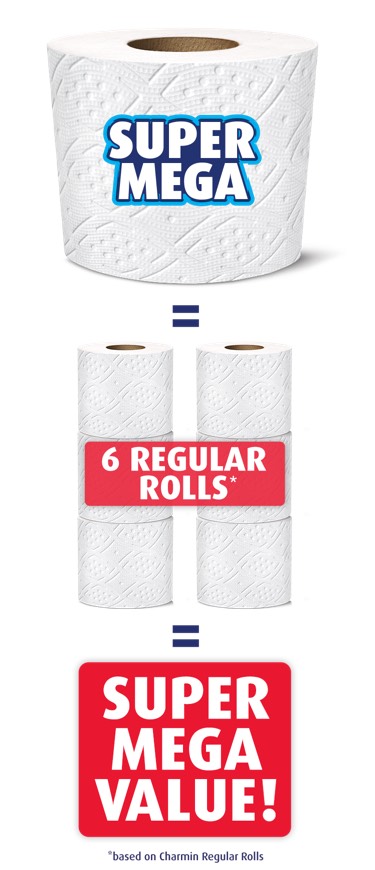 Charmin Ultra Strong Super Mega Roll Toilet Paper, 18 rolls - Baker's