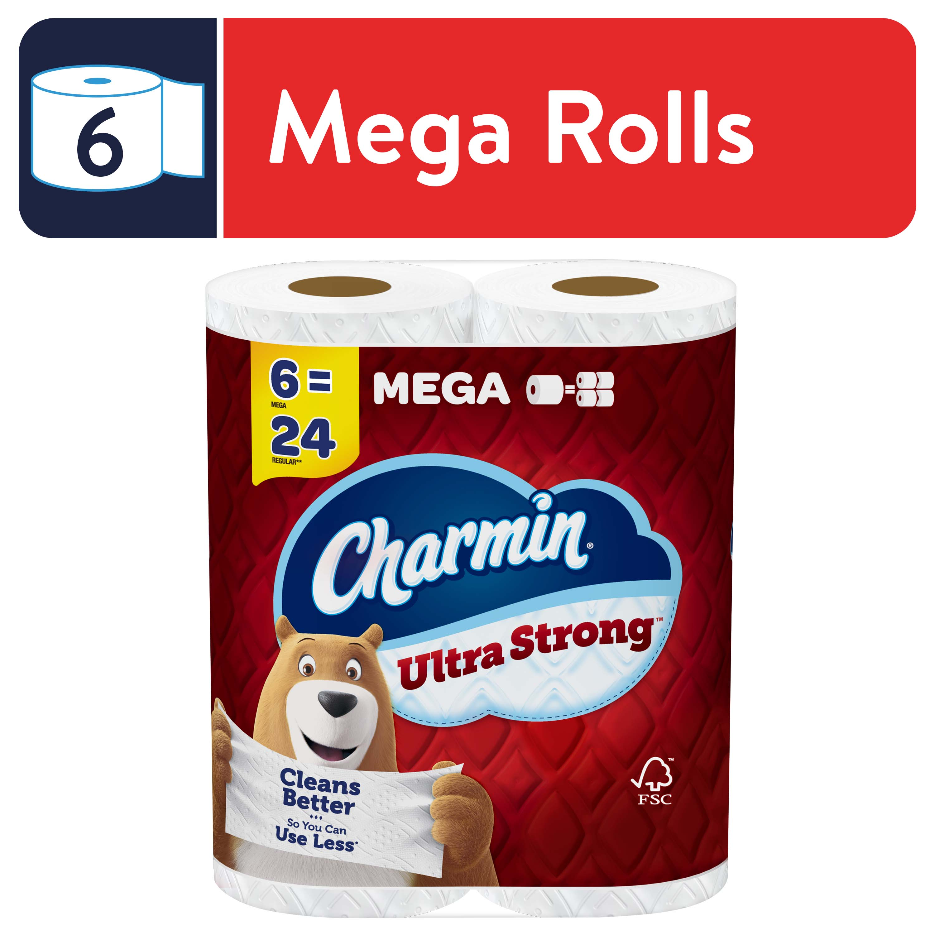 Charmin Ultra Strong Super Mega Roll Toilet Paper, 12 rolls - Foods Co.