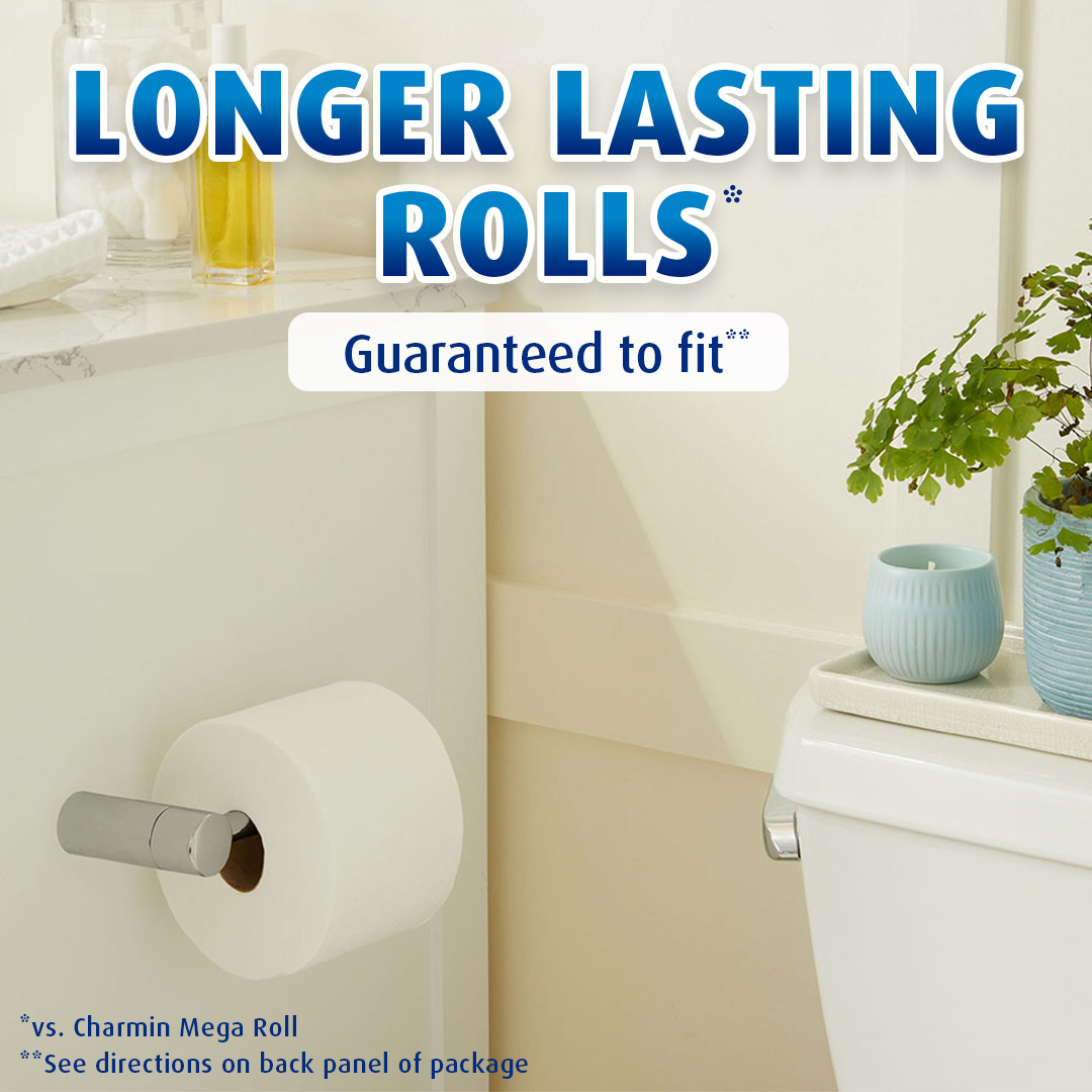Long-lasting ultra soft mega roll toilet paper