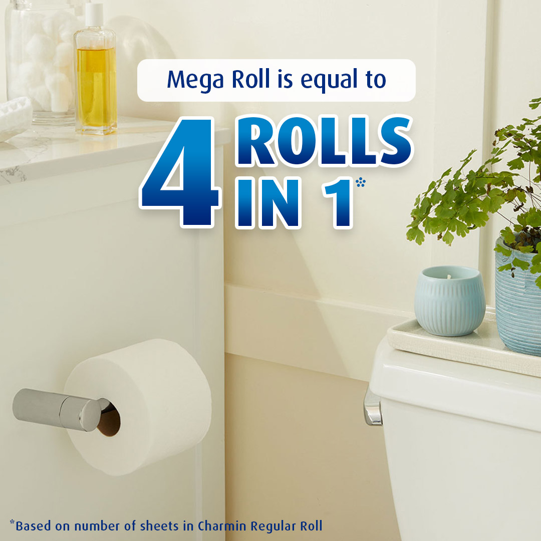 1 Charmin Ultra soft Mega Roll = 4 Charmin Regular Rolls