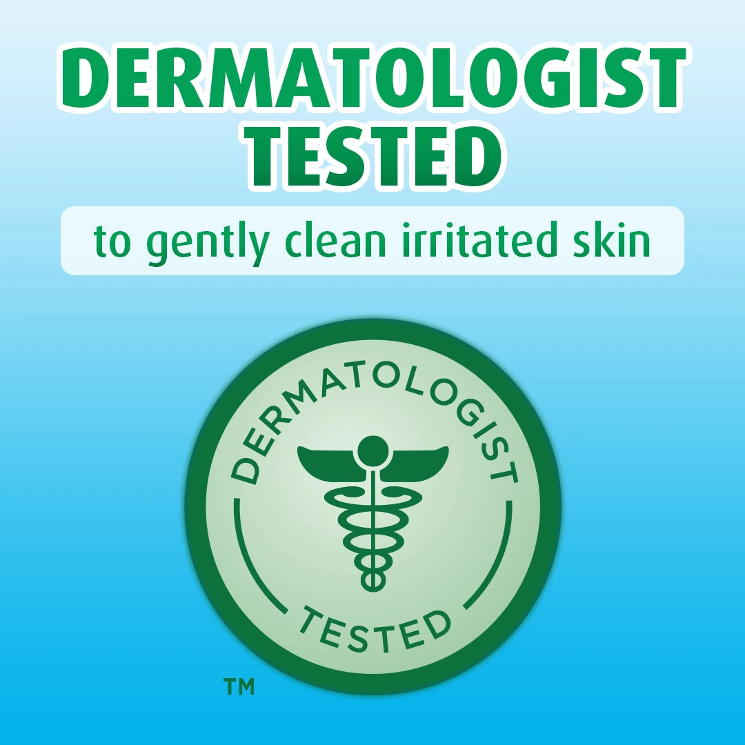 Dermatologist tested to gently clean irritated skin