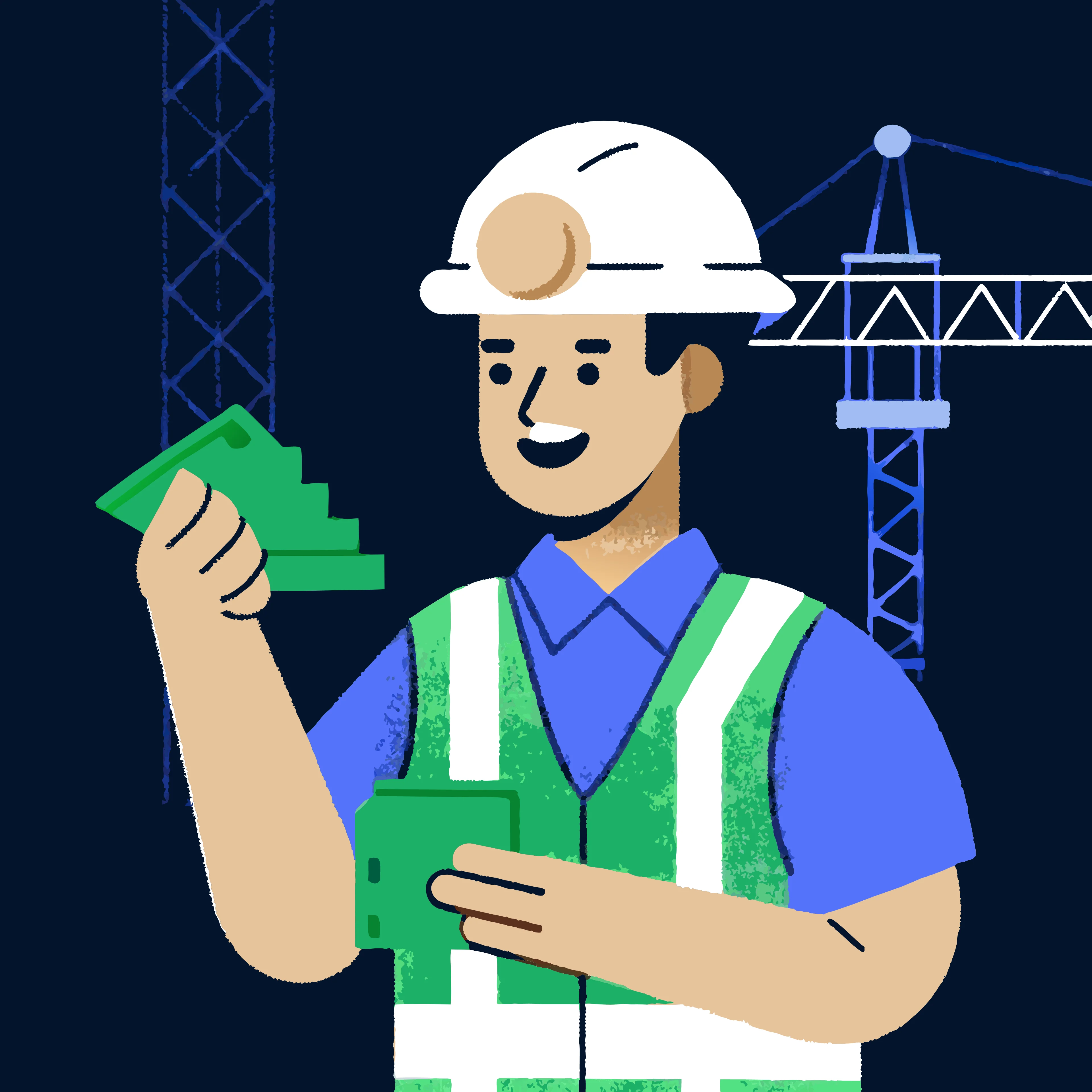 illustration-of-paying-cash-at-a-construction-site 1