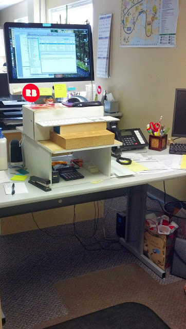 Standing Desk created with found objects