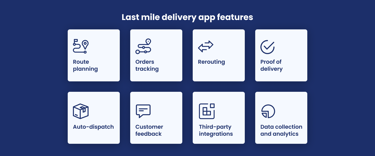 Features of last mile delivery fapp