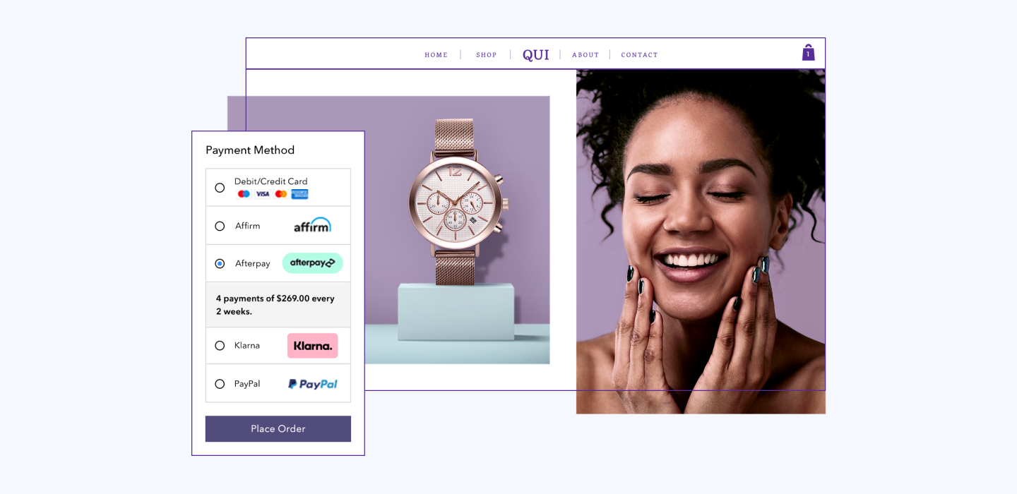 Multiple BNPL options at e-commerce website