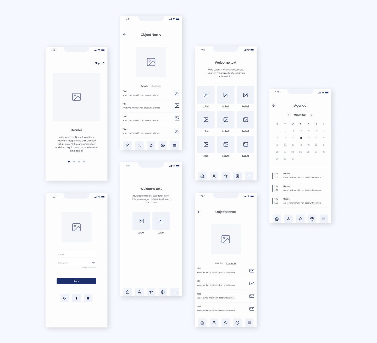 Wireframes for a homeowners app by Erbis
