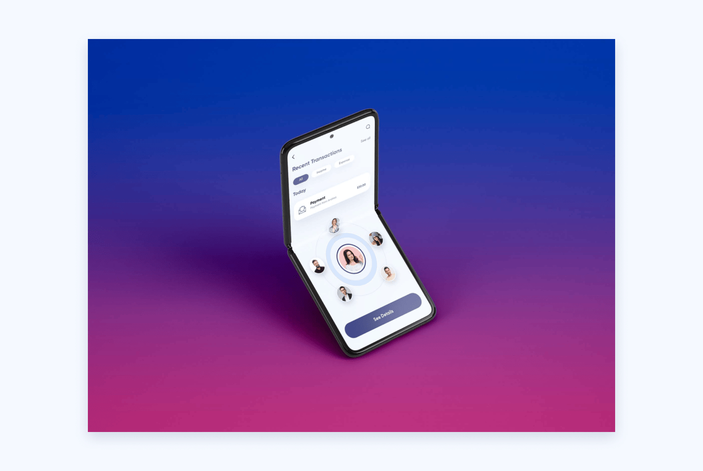 Mobile app UI design for Samsung Flip, author: Anuj Kumar