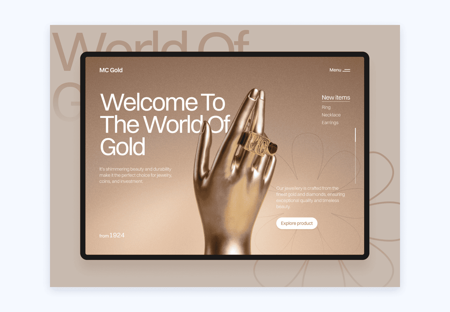 Using a gold color palette in mobile app UI design, author: Ricky Bahtiar