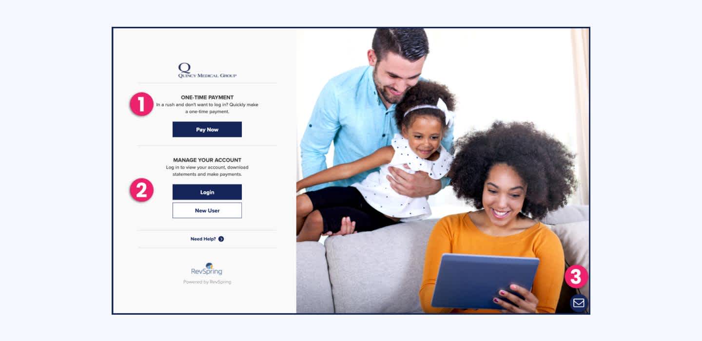 Online payment option at the Quincy Medical Group site