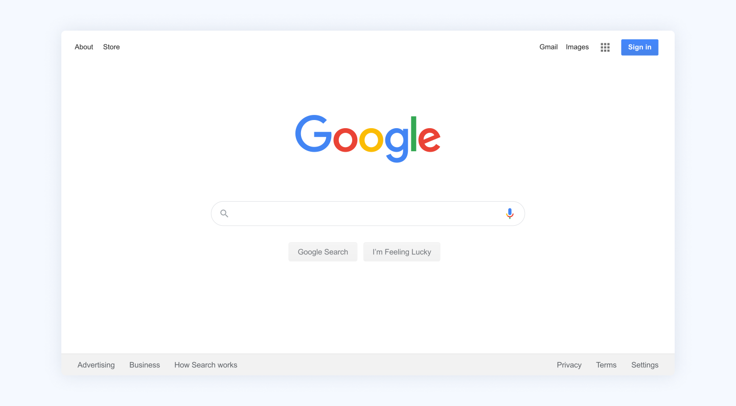 Design simplicity by Google
