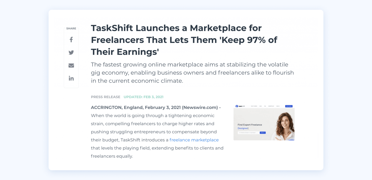 Example of a well-structured press release