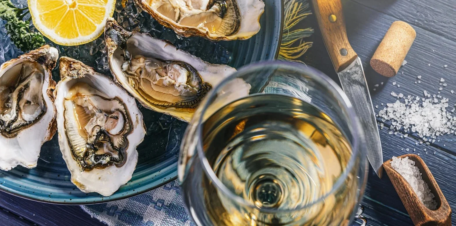 wine with oysters