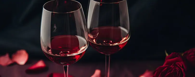 Garnet red wine colour