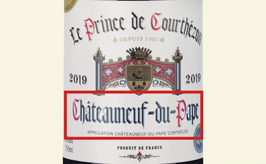 geographical indicator example on a label