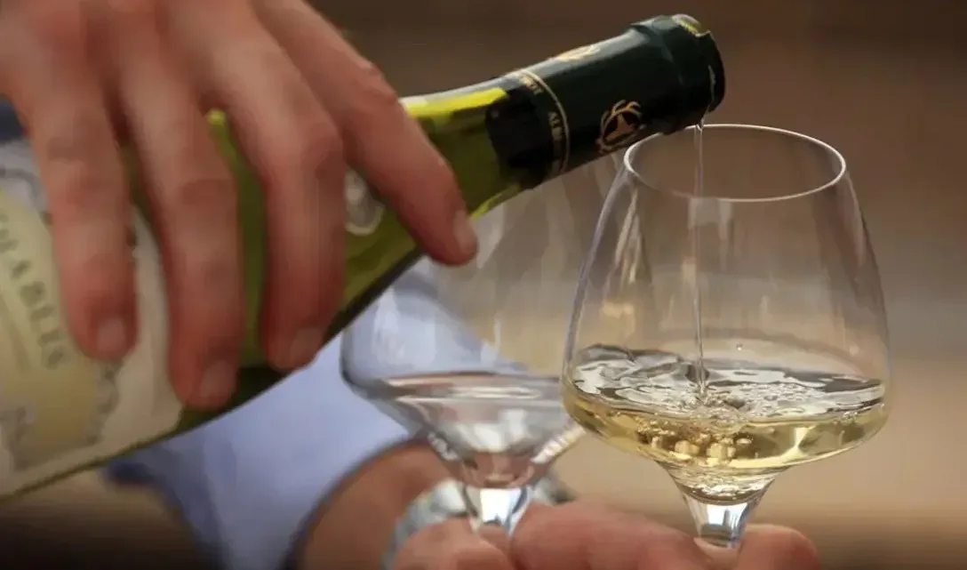 chablis being poured