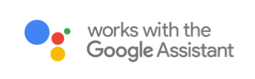 Google Assistant logo on the left of text that says 
