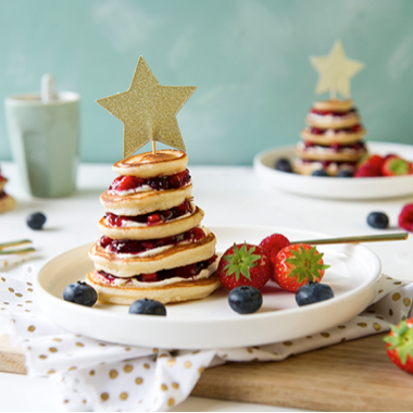 Glutenvrije pancakes kerstboompjes
