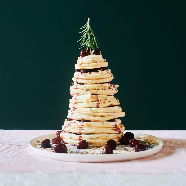 Kerstboom van american pancakes