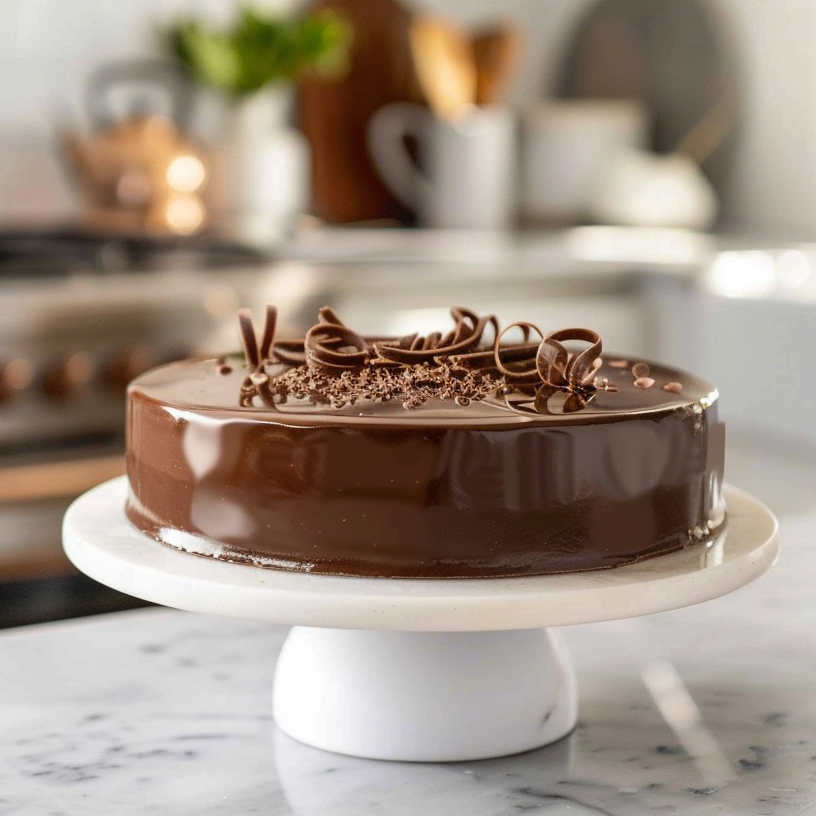 Spiegelglazuur chocoladetaart