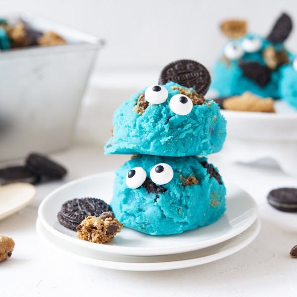 Cookie monster ijs recept