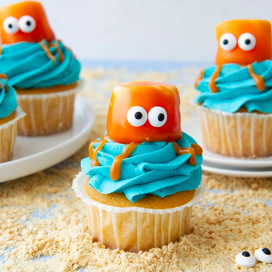 Recept: Octopus cupcakes met botercrème - Bakken.nl