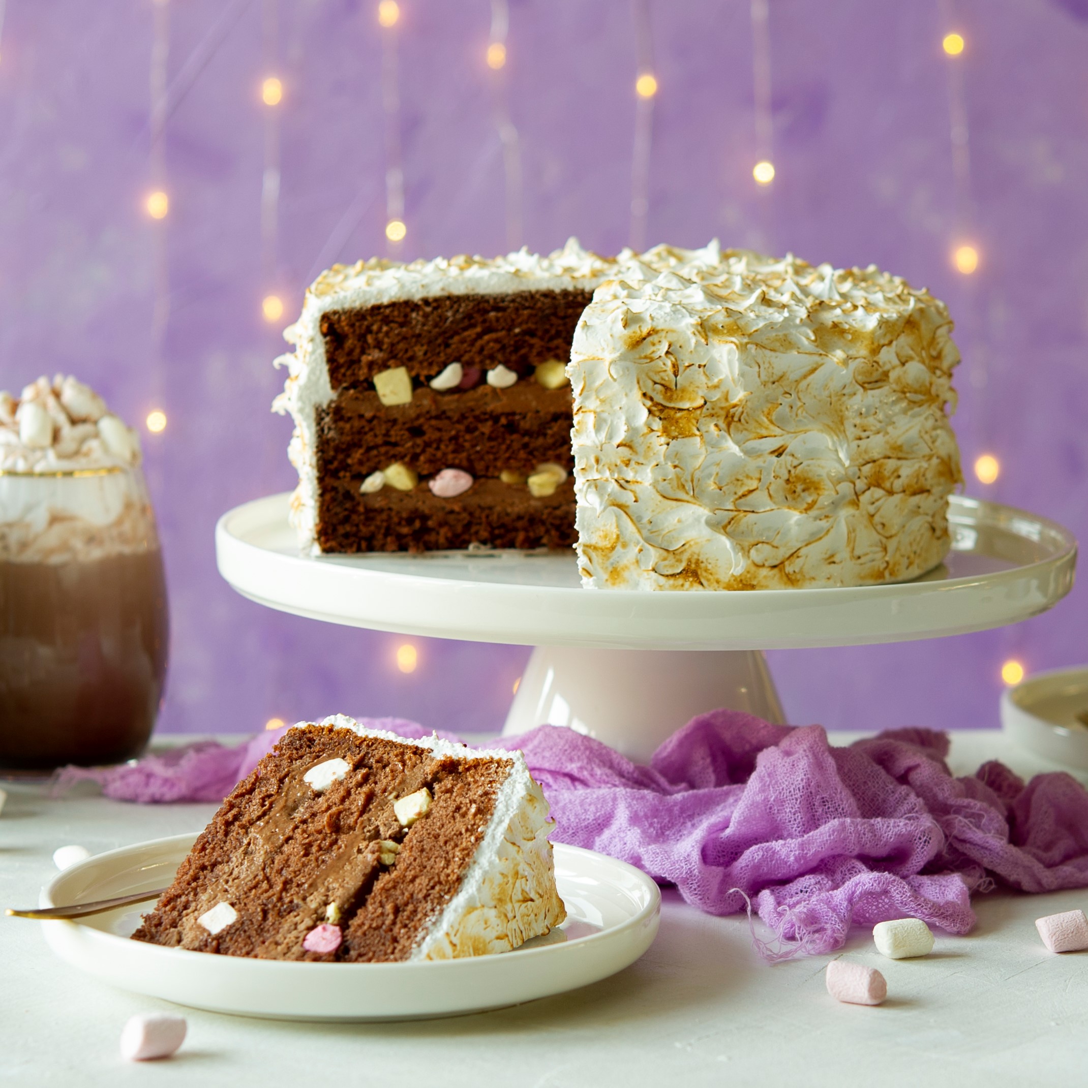 Chocolade Meringue taart met Marshmallow Bakken.nl