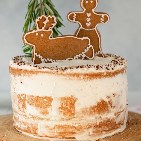 Naked gingerbread kersttaart