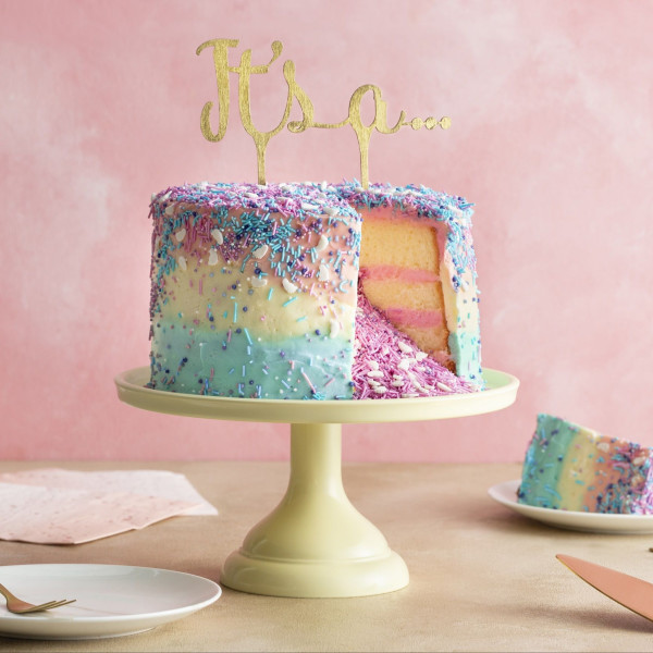 Gender Reveal cake taart