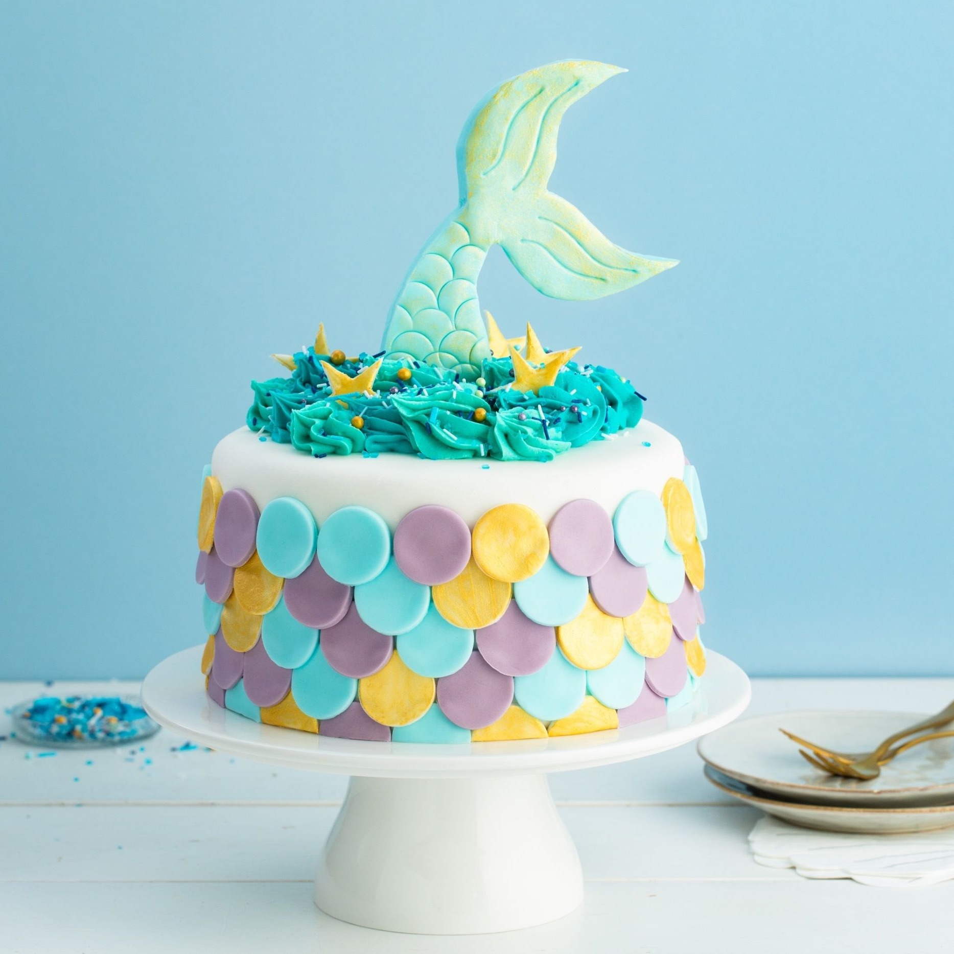 Kneden Richtlijnen koud Mermaid cake | Bakken.nl