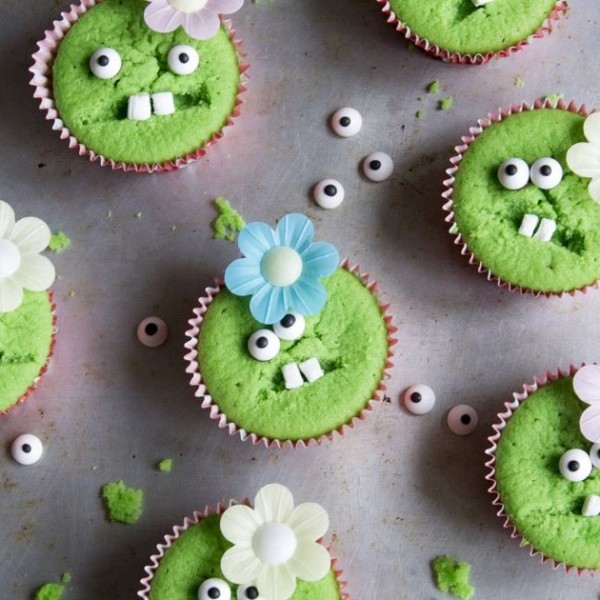 Groene meisjes monster cupcakes recept