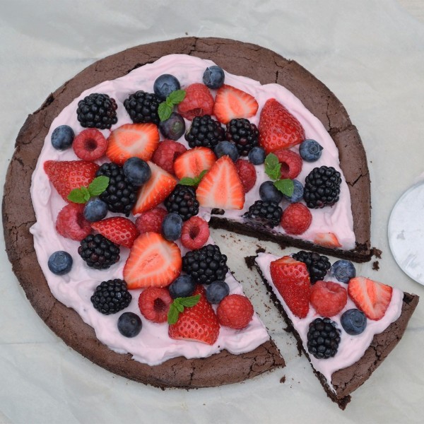 Brownie fruitpizza