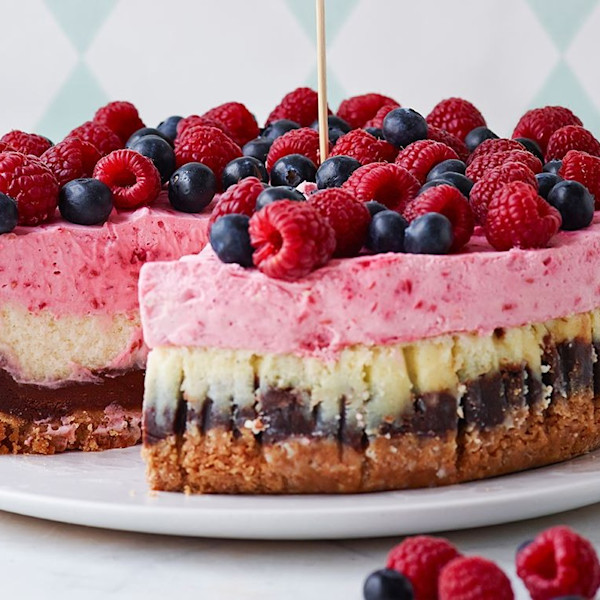 Driedubbel verwen cheesecake