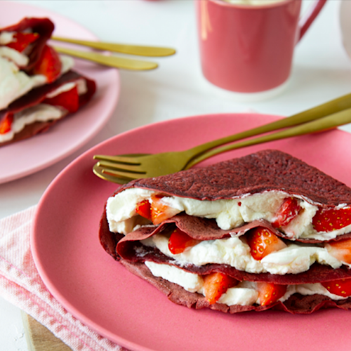 Red velvet pannenkoeken