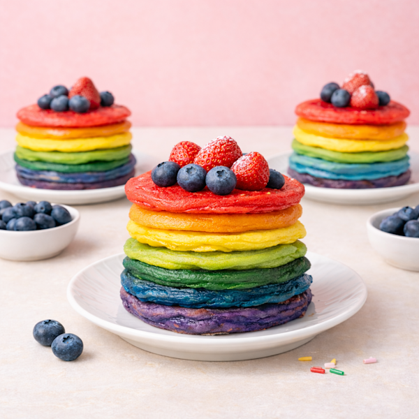 Rainbow pancakes