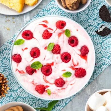 kwarktaart dip frambozen citroen