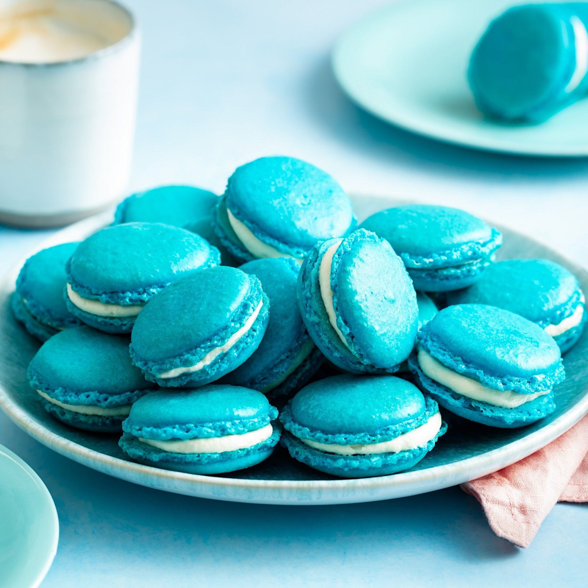 Blauwe macarons