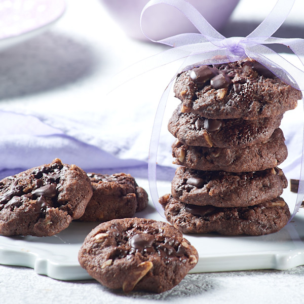 Vegan chocoladekoekjes met amandel