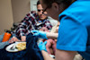 This newborn is getting her vitamin k injection.  Make sure you talk baby through what's happening to them!
