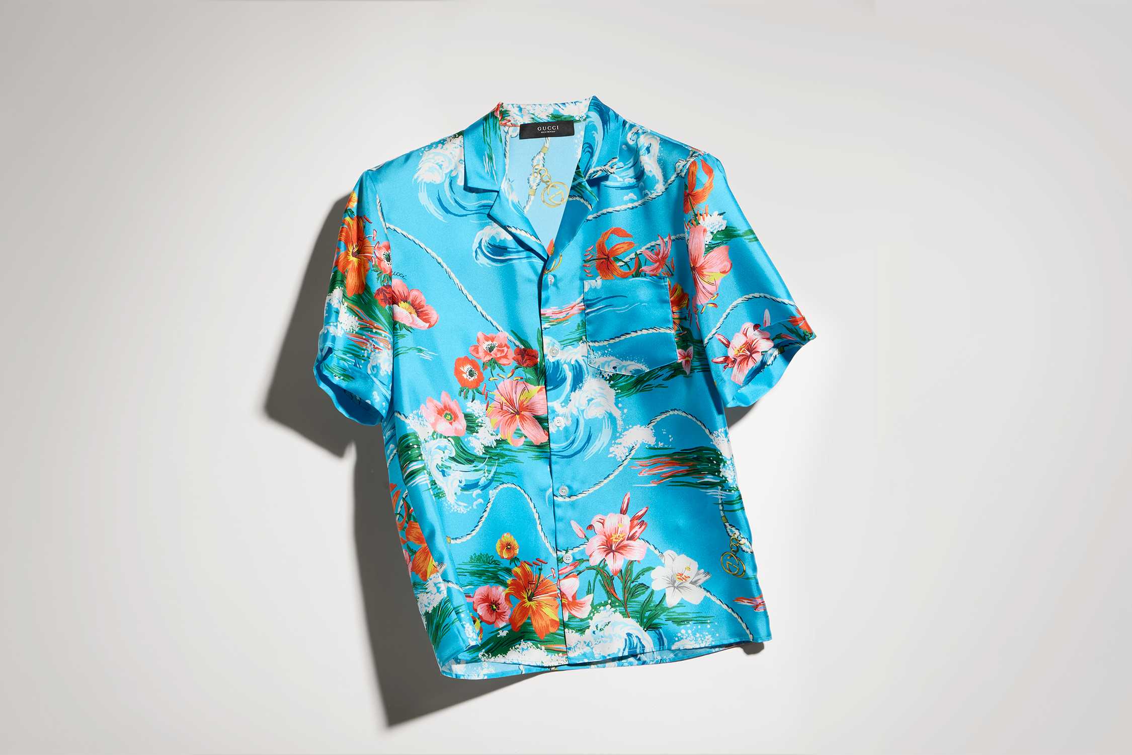 Gucci blue floral Hawaiian shirt