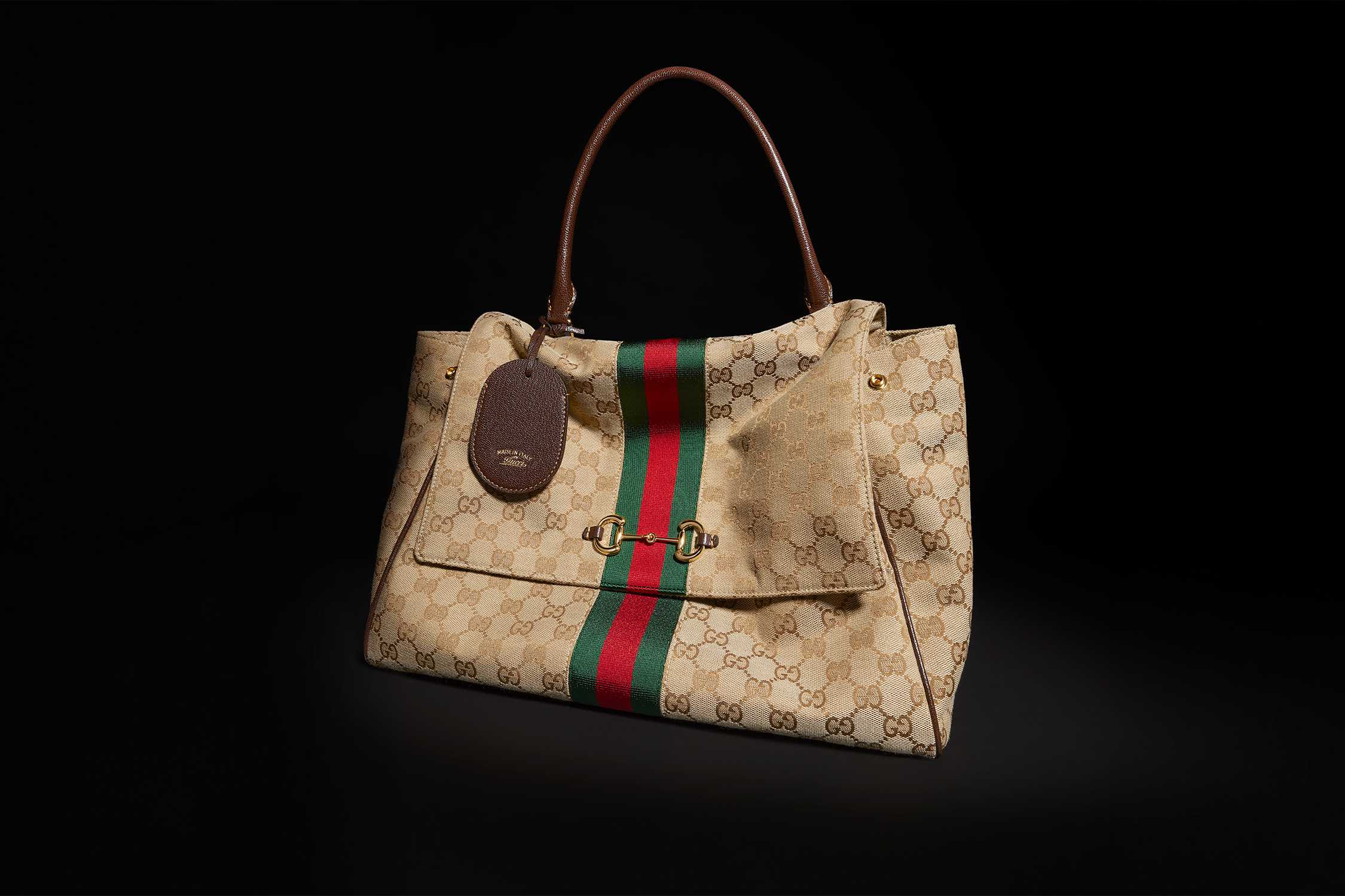 Beige Gucci monogram tote bag