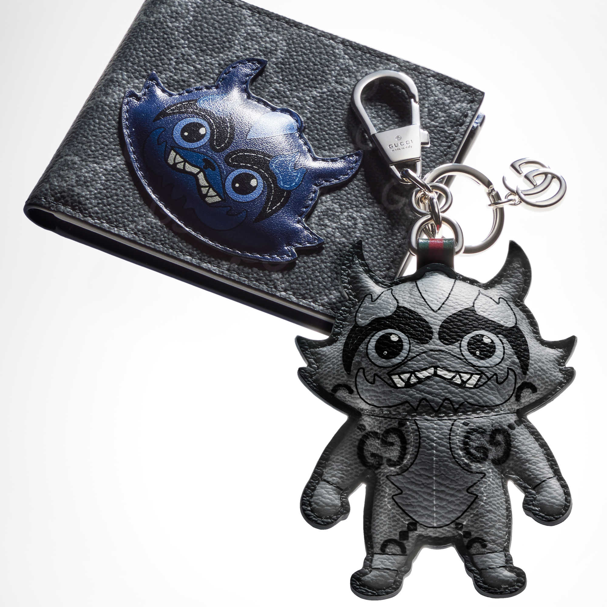 Gucci black wallet with keychain