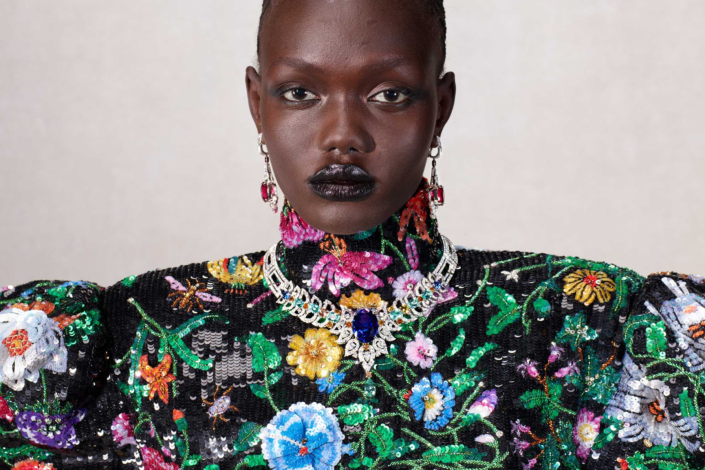 Colourful Gucci floral embellished dress