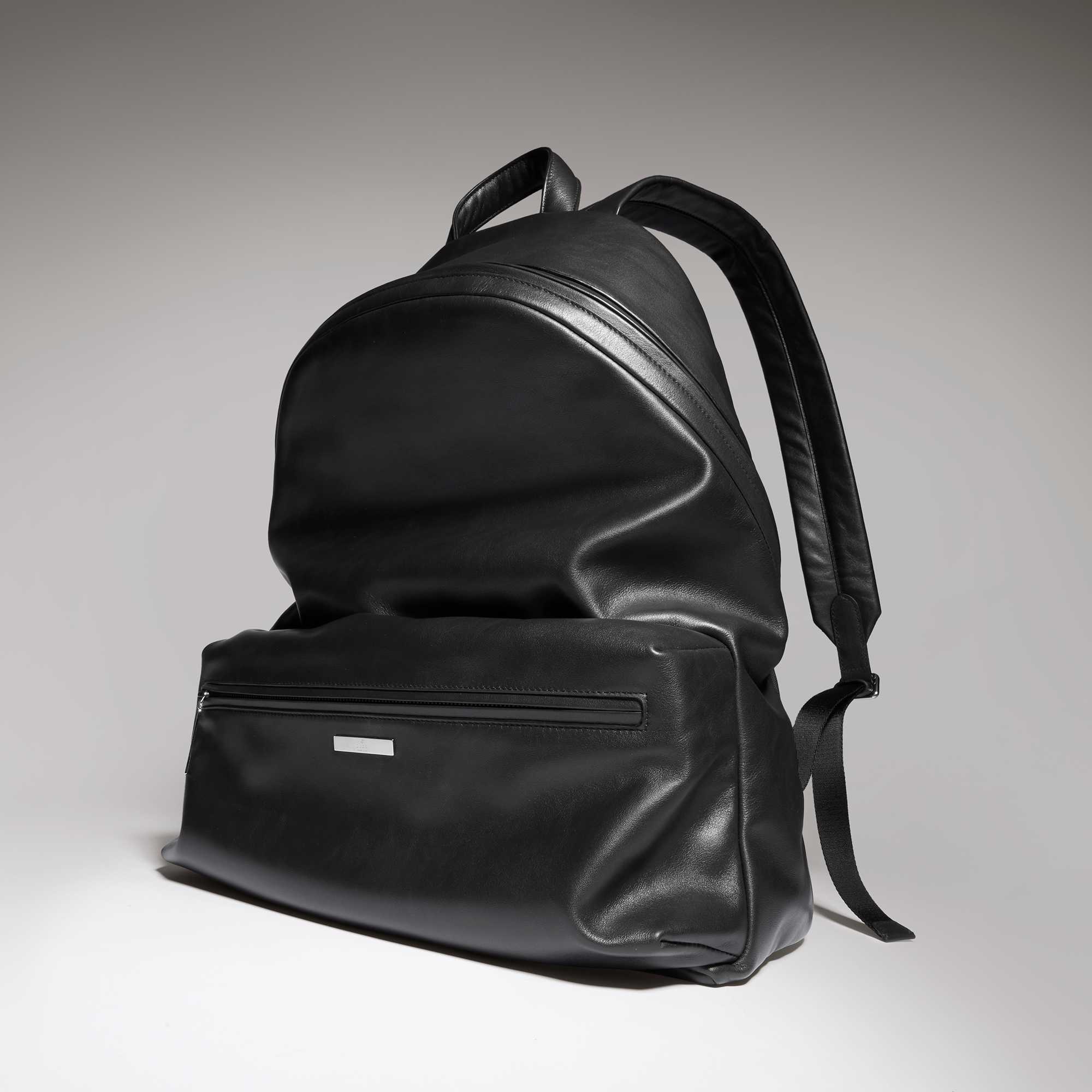 Gucci black leather backpack