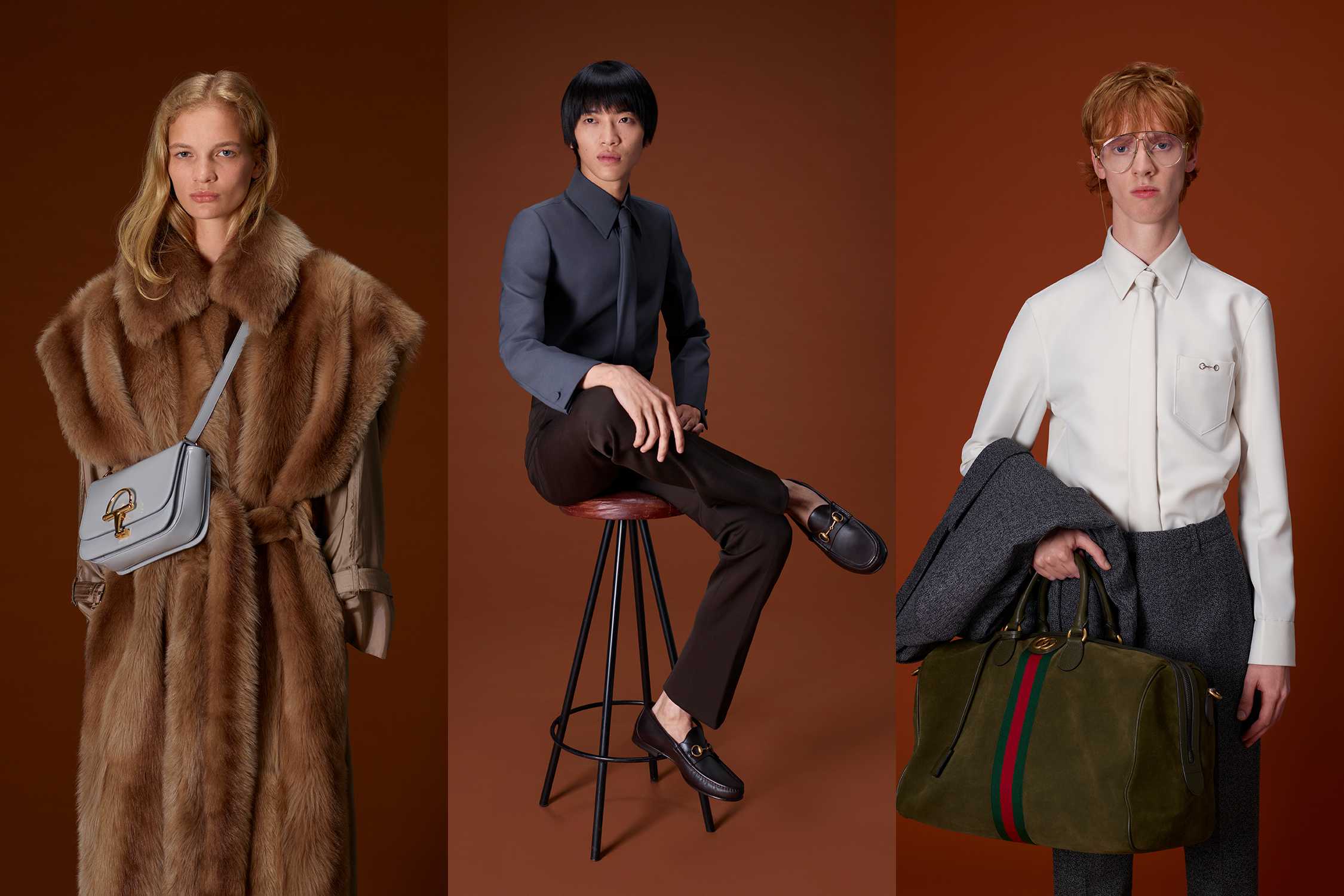 Gucci bags with brown backdrop