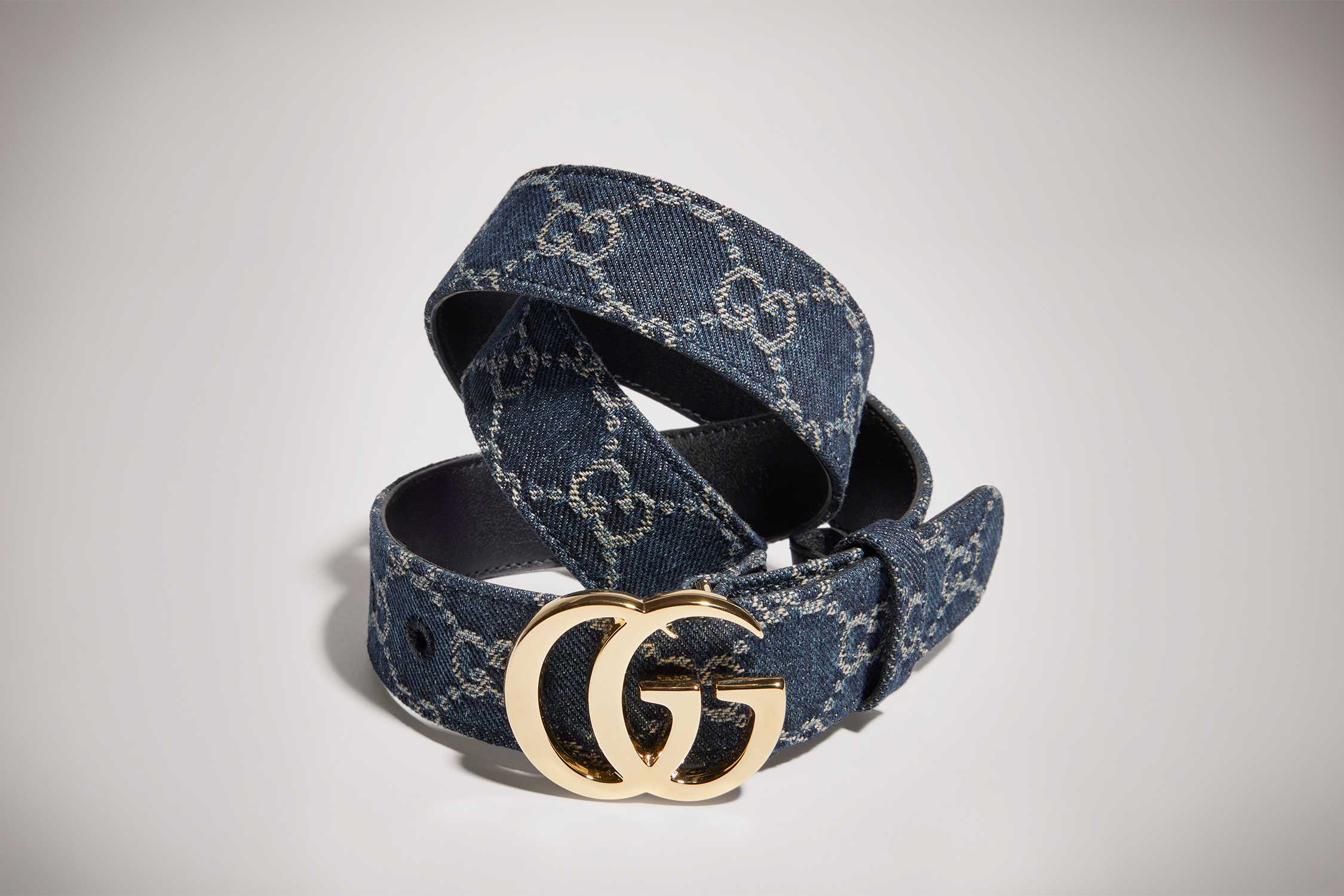 Blue Gucci GG denim belt