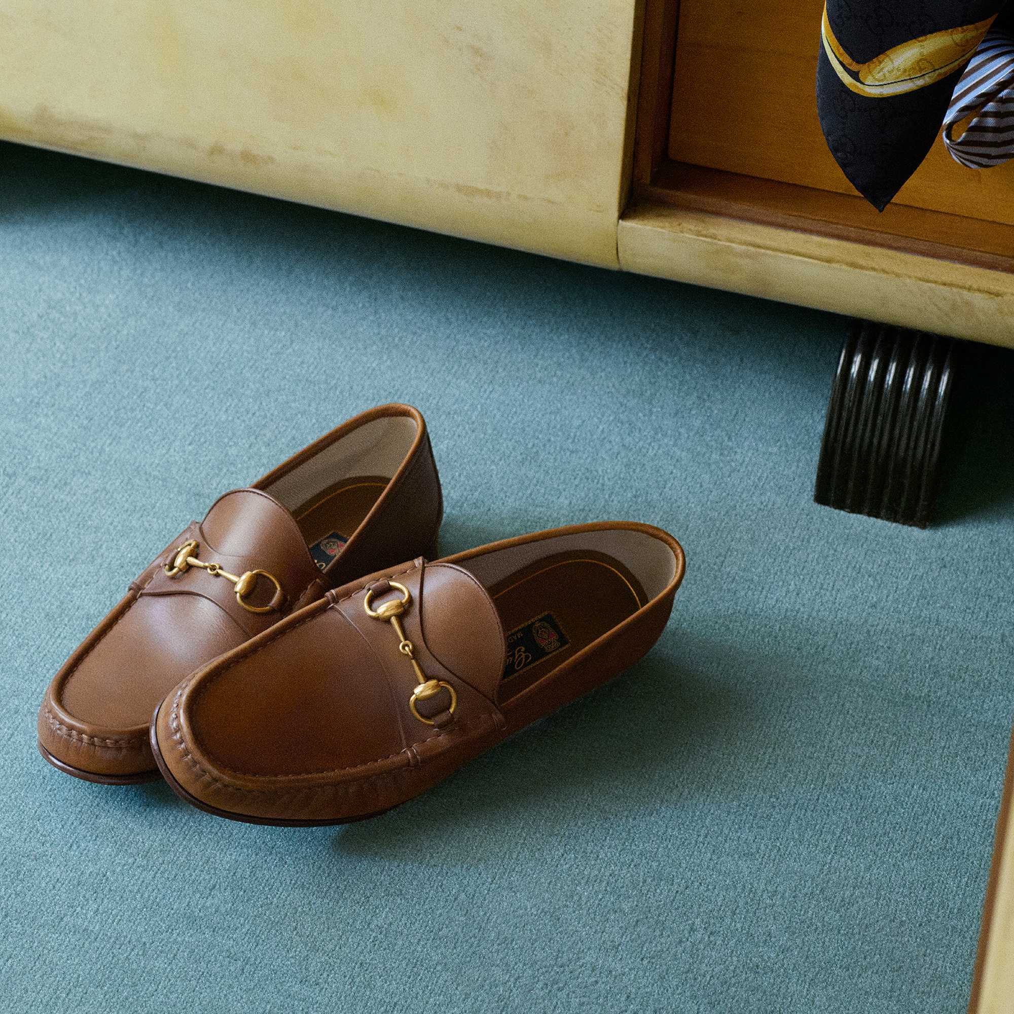 Black Gucci loafers with horsebit