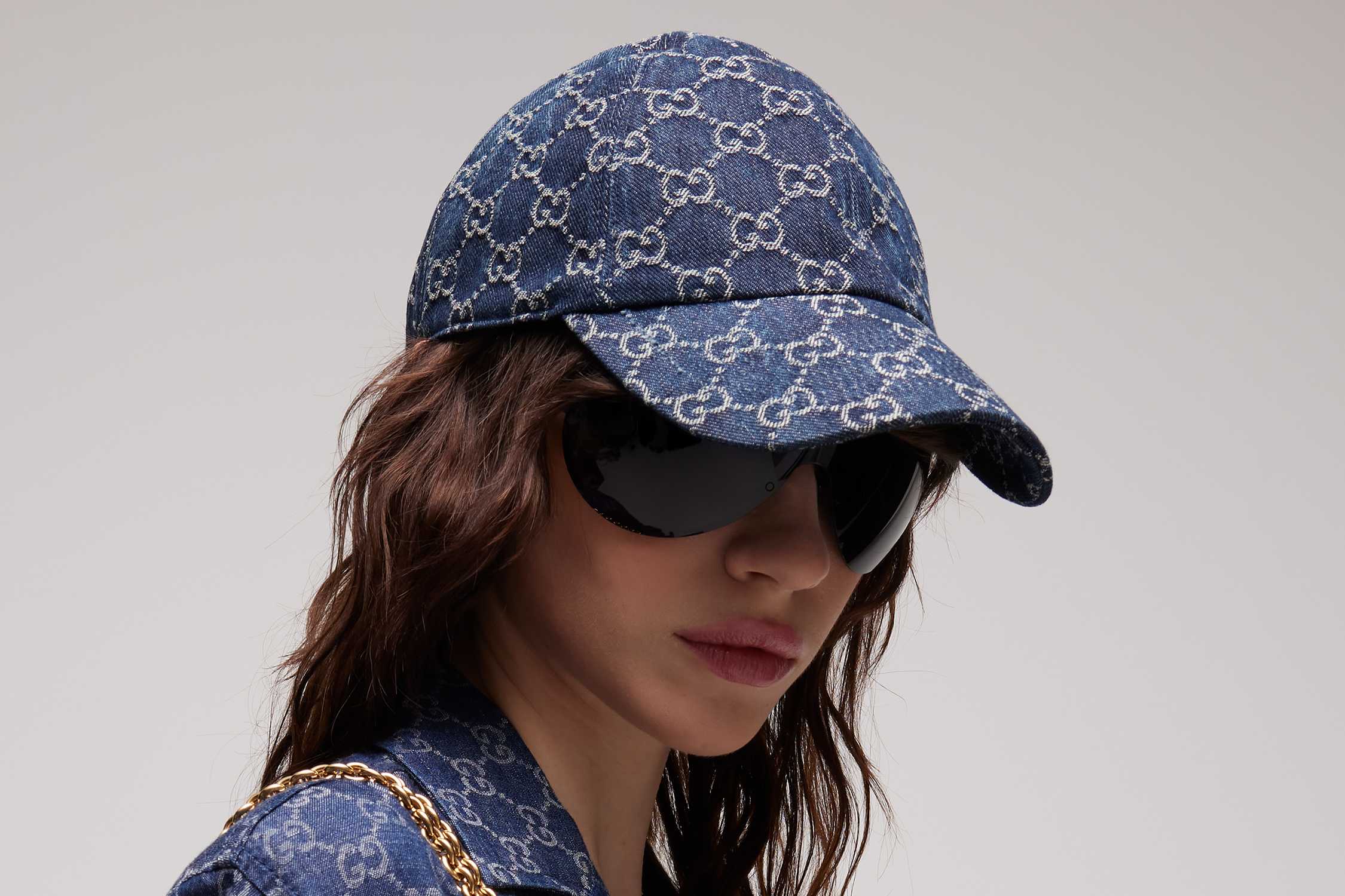 Blue GG denim Gucci cap