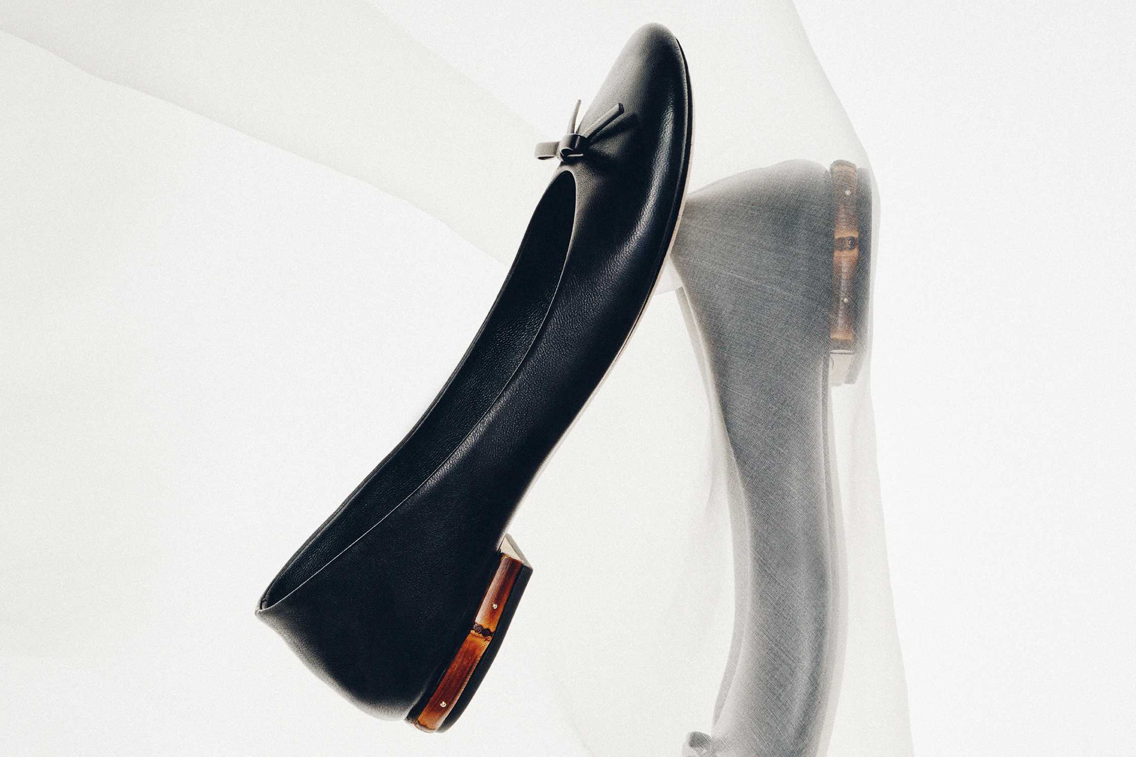 Black Gucci ballet flat shoe