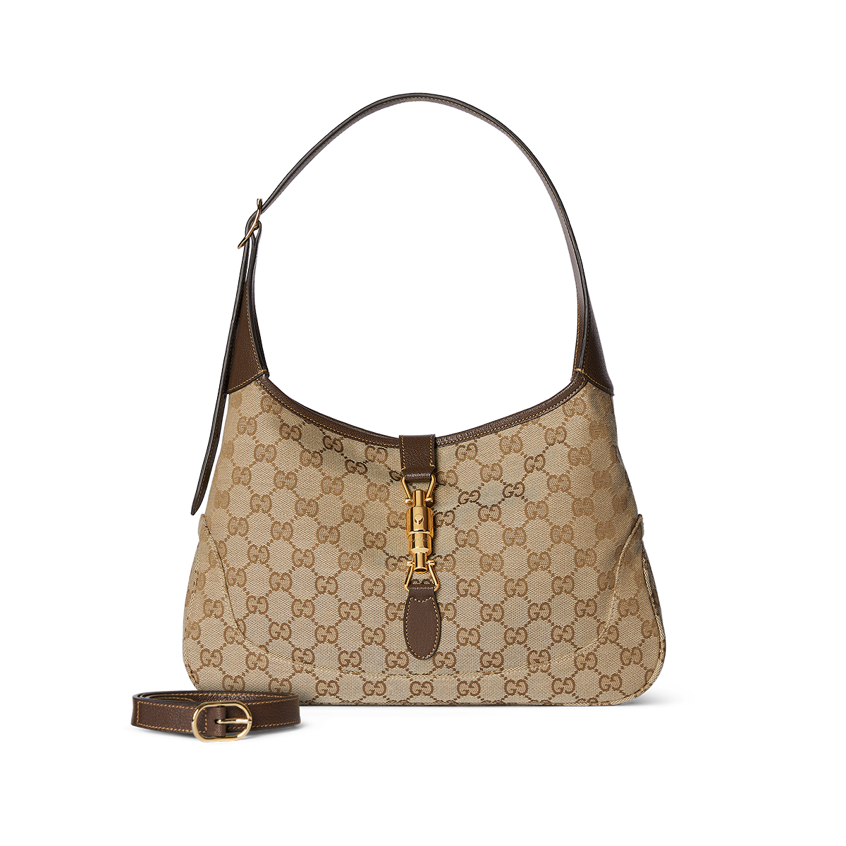 Beige Gucci monogram shoulder bag